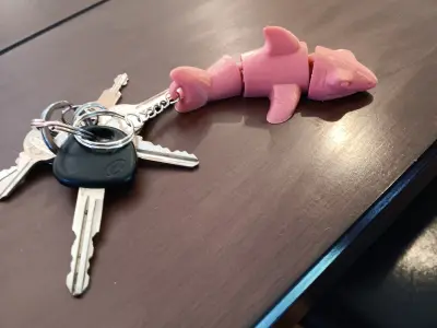 Flexi Shark Keychain - articulated - print in place 3D print model