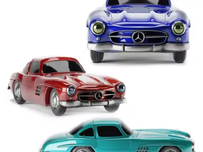 Mercedes Benz 300 SL Low-poly 3D model