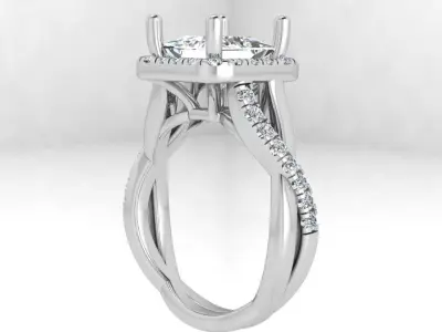 Square Halo Twisted Ring 3610 3D print model