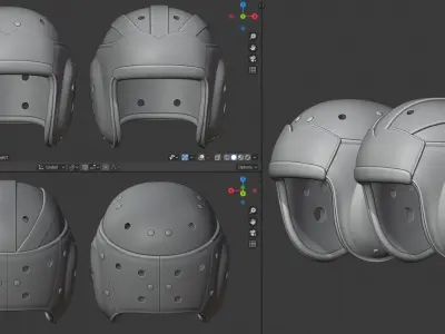 1930s Leather Football Helmet 3D print model
