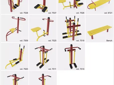 Outdoor Gym Set 001 3D model