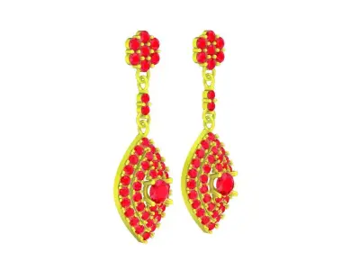 A5680 Luxury Diamond Earrings 3D Model 3D print model
