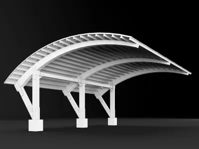 Woden carport 3 3D model