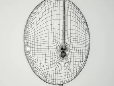 Baule Tribe Moon Mask 3D model