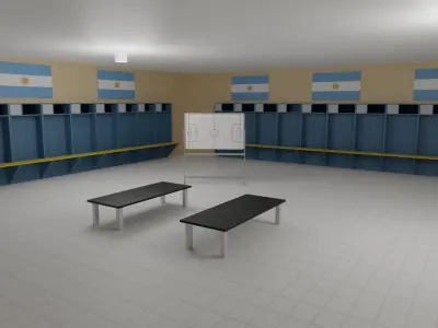 Argentina Football Stadium and Interiors Low-poly 3D model