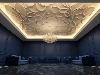 modern panel wall decor set relief stl mural CNC 181 3D model