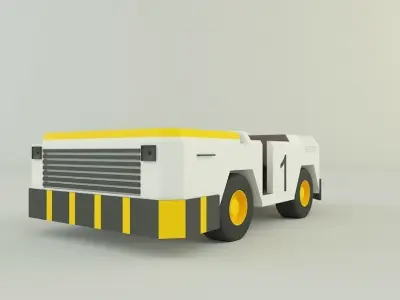 Tow flight deck tractor Low-poly 3D model