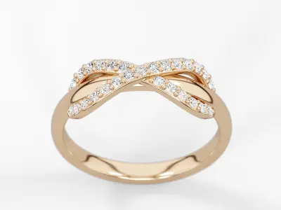 Infinity ring with stones finger size 5 3D print model