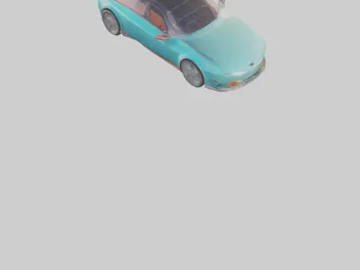 Retro Futuristic Electric Car model Low-poly 3D model