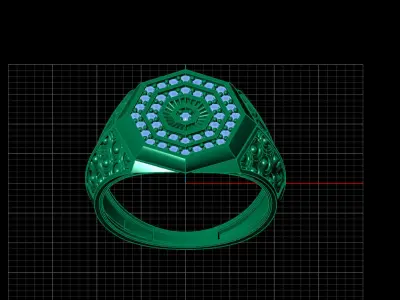 Print Ready STL 3DM  Gents Rings Diamond Men Ring  3D print model 232