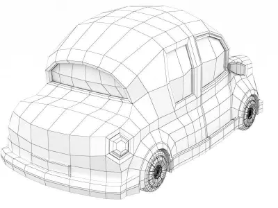 Cartoon car 01 Low-poly 3D model