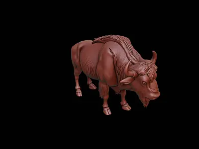 Bison Animal Sculpture 3D print model