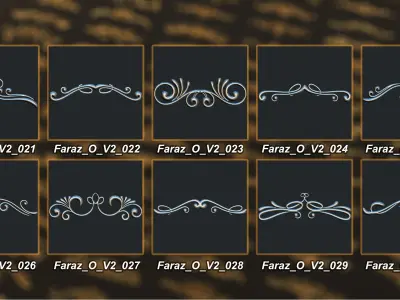 230 Ornamental Border Brush Alpha  3D model Vol 3 3D model