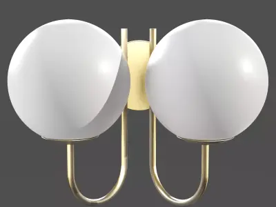 Brass and milk glass wall lamp Laredoute MORICIO 3D model