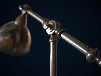 Metal table lamp loft style  Low-poly 3D model