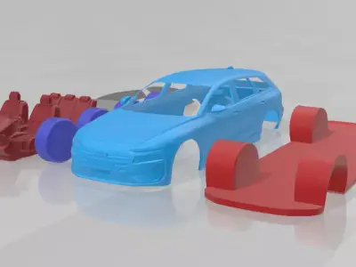 Audi A6 Avant e-tron 2025 - Separate Parts STL Model 3D print model