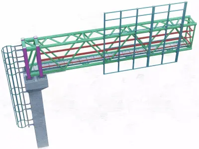 Steel Sign Board 3D model