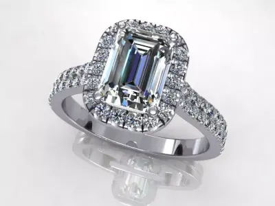 Great Emerald Diamond Ring 3D print model