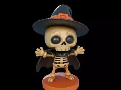 Chibi Skeleton Man Halloween 3D print model