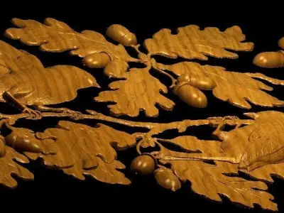 Birds On the Oak Branches 3D print model