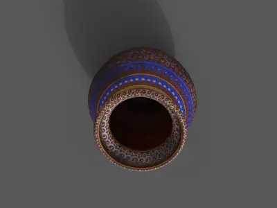 Traditional mud pot  Low-poly 3D model