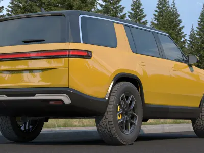 Luxury Electric SUV Yellow 3D model