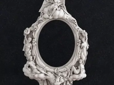 Picture frame woman baby 3D print model