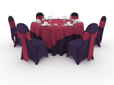 Banquet Table and Chair 73 3D model