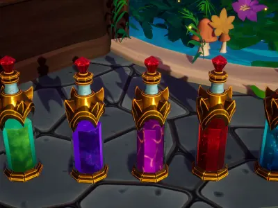 Emberbrew Potions - Stylized Potion Pack FBX and Unreal Engine Low-poly 3D model