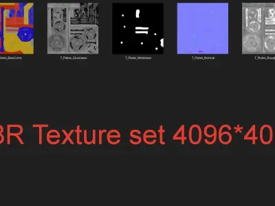 Barbell Weight Plates PBR Low-poly 3D model