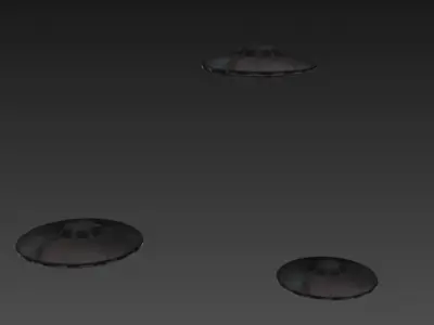 low poly ufo circular ceiling light Low-poly 3D model