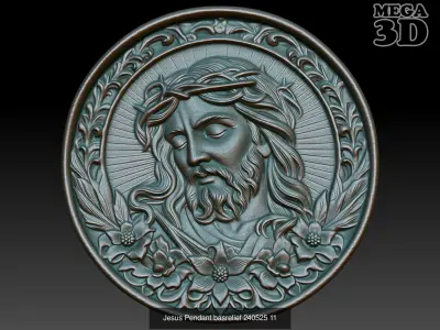 Jesus Pendant basrelief Pack 240525  3D Model Collection