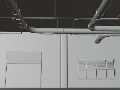 GARAGE car studio interior Warehouse 3D model 3D model