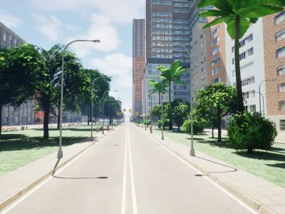 City Downtown Skyscraper Street - Unreal - Lot 02 Low-poly 3D model