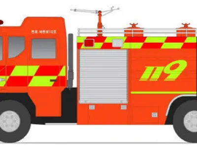 Korea Fire Fighter Truck firetruck Free 3D print model