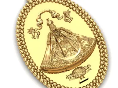 San Juan De Los Lagos Virgin Medal 3D print model