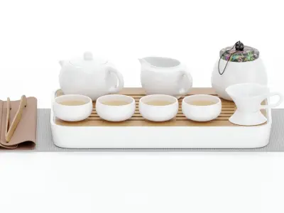 Gongfu Cha Tea Ceremony Set 12 Piece Travel 3D model