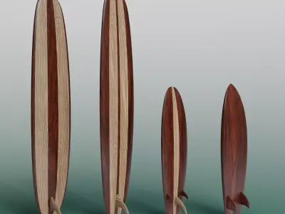 3D Asset - Surfboards Low-poly 3D model