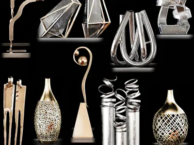 TV Wall Units set 05 3D model