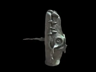 Crocodile Head Benin Bronze Low-poly 3D model