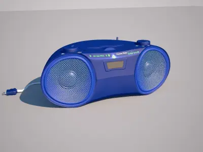 CD-Player with radio Low-poly 3D model