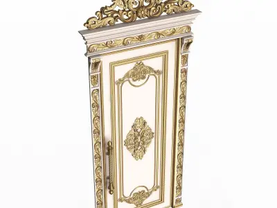 Carved Door Classic 01402 White Low-poly 3D model