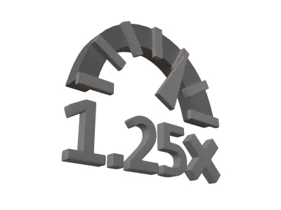 Speed 1 point 25 Symbol v1 002 Low-poly 3D model