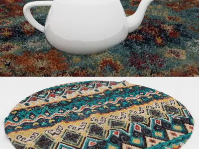 Round Rug Set 69 3D model