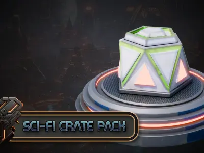 Blender and Unreal Engine Massive Stylized Sci-fi Crate Pack 3D model