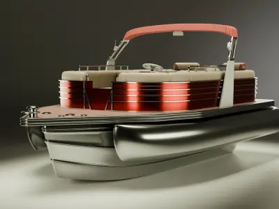 SunCruiser Luxury Performance Pontoon   Low-poly 3D model