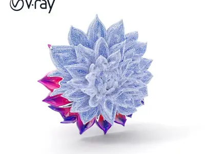 Vibrant Dahlia Flower D Model Pack Low-poly 3D model