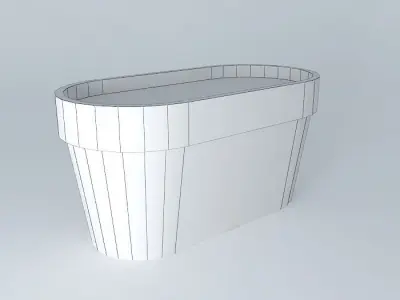 Oval pot with  rim Free 3D model