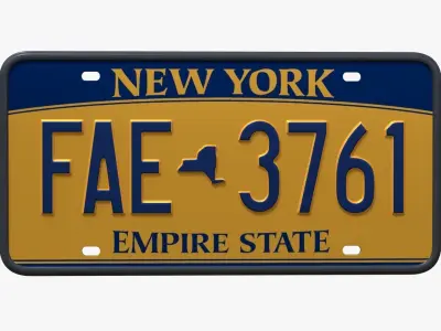 License Plate USA 3D model
