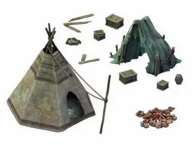 Game Kazlog Bay - Tent 01 3D model